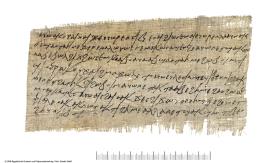 Koptischer Papyrus mi einem Brief des Pechhändlers Pisinte an den Pechhändler Apiwein