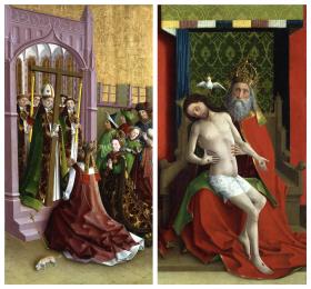 Rechter Flügel eines Kreuzaltars (Außen- und Innenseite)