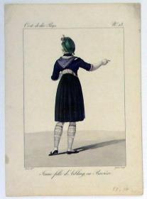 Jeune fille d`Aibling, en Bavière. Cost. de div. Pays No. 13