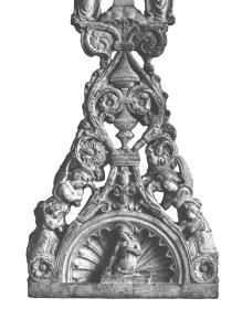 Tabernakelaufsatz mit Kreuzigungsgruppe; Unterteil des Tabernakelaufsatzes