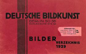 Katalog: Bildverzeichnis 1929, Deutsche Bildkunst, Berlin