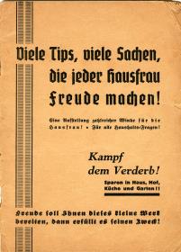 Viele Tips, viele Sachen, die jeder Hausfrau Freude machen! Eine Aufstellung zahlreicher Winke für die Hausfrau! Für alle Haushalts-Fragen!
