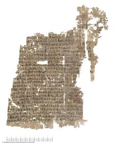 Hieratischer Papyrus mit Beschreibungen von Götterstatuen in einem Tempel (P. 10472+14400)