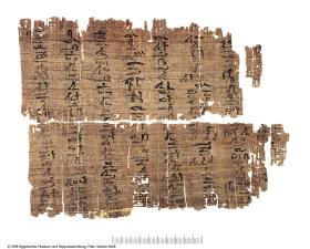 Hieratischer Papyrus mit dem Protokoll eines Zivilprozesses (ältester derzeit bekannter juristischer Papyrus)