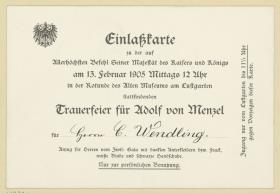 Trauerfeier für Adolf von Menzel