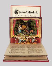 Theater-Bilderbuch. Vier Scenen für das Kinderherz mit ganz neuen Dekorationen in Versen von Franz Bonn.