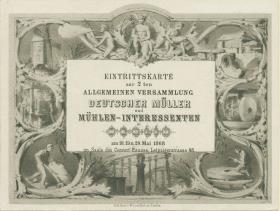 Eintrittskarte zur 2. Allgemeinen Versammlung der Müller und Mühleninteressenten Berlin