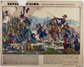 Bataille d`Alma. Attaque à la baionette des retranchements du camp russe.