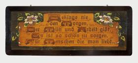 Beklage nie den Morgen, Der Müh und Arbeit gibt, Es ist so schön zu sorgen, Für Menschen die man liebt.