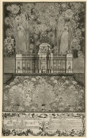 Vorstellung des ... Kunst- und Lust-Feurwerchs zu Wasser, und zu Lande Welches Herrn ... Maximiliano Josepho ... Dann der ... Frauen Maria Anna ... bey dem Churfrtl: Lust-Schloss Nünpfenburg ... produciert worden den 26t. Iully 1747. Math: Wieland ... sculpsit Monachij.
