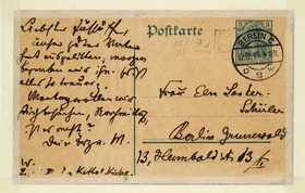 Postkarte von Franz Marc an Else Lasker-Schüler