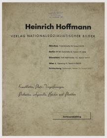 Heinrich Hoffmann. Verlag Nationalsozialistischer Bilder.