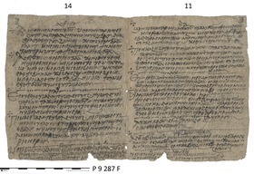 Koptisches Papier mit geistlichen Liedern (Doppelblatt aus einem Kodex)