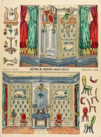 Décors de théâtre - salon et coulisses.