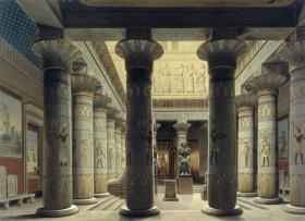 Hof der ägyptischen Abteilung des Neuen Museums zu Berlin