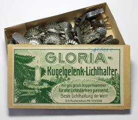 Gloria-Kugelgelenk-Lichthalter mit ges. gesch. Doppelklammer für alle Lichtstärken passend. Beste Lichthalterung der Welt.