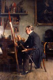 Eduard Meyerheim in seinem Atelier