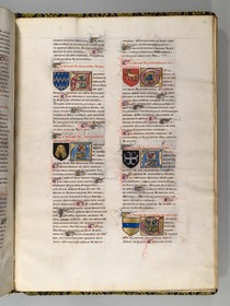 Seite aus Wappenbuch, Le blason d'armes de tous les Royaulmes et des chevaliers de la Table ronde