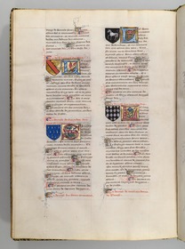 Seite aus Wappenbuch, Le blason d'armes de tous les Royaulmes et des chevaliers de la Table ronde