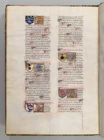 Seite aus Wappenbuch, Le blason d'armes de tous les Royaulmes et des chevaliers de la Table ronde